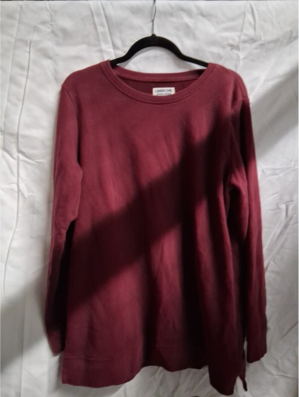Lands End Serious Sweats Crewneck Sweatshirt Mens XL Dark Red Burgundy G2